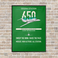 Thumbnail for Cessna Citation 650 - Citation III vertical canvas print - framed - green background