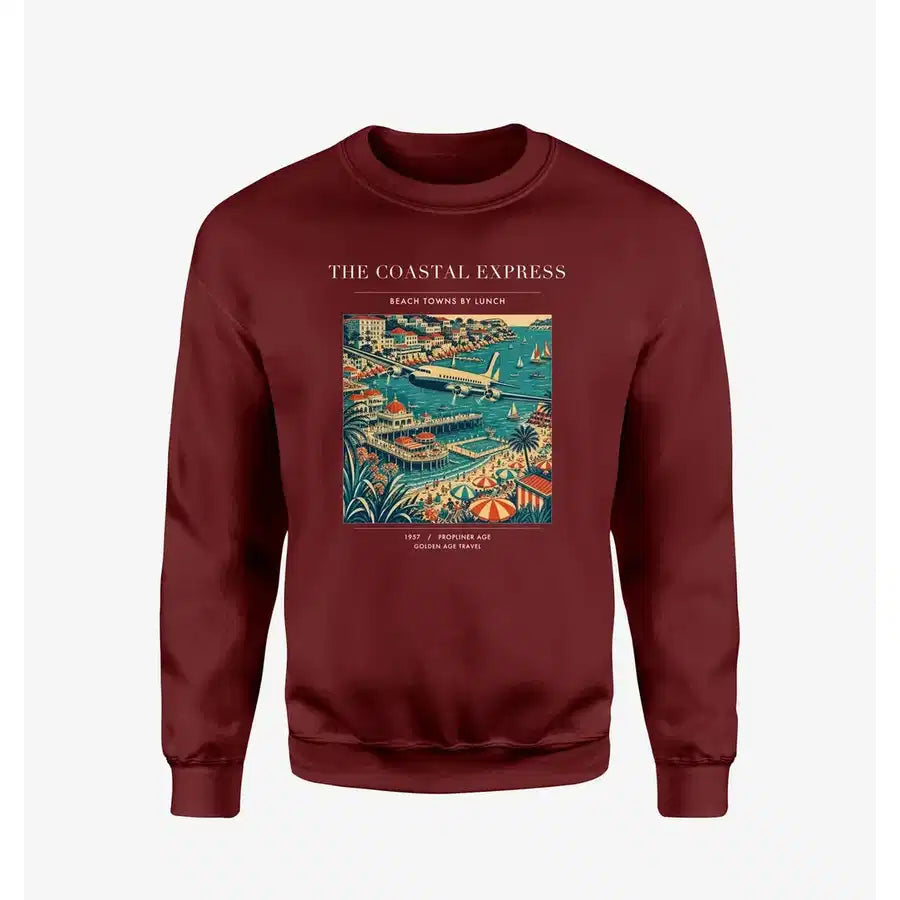 VINTAGE G4096 - The Coastal Express - Designed Sweatshirts design on winered