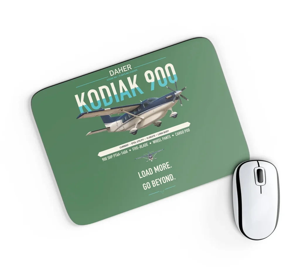 Daher Kodiak 900 design on green rectangle mouse pad