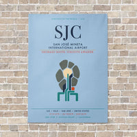 Thumbnail for San José Mineta International Airport SJC vertical canvas print - no frame - light blue background