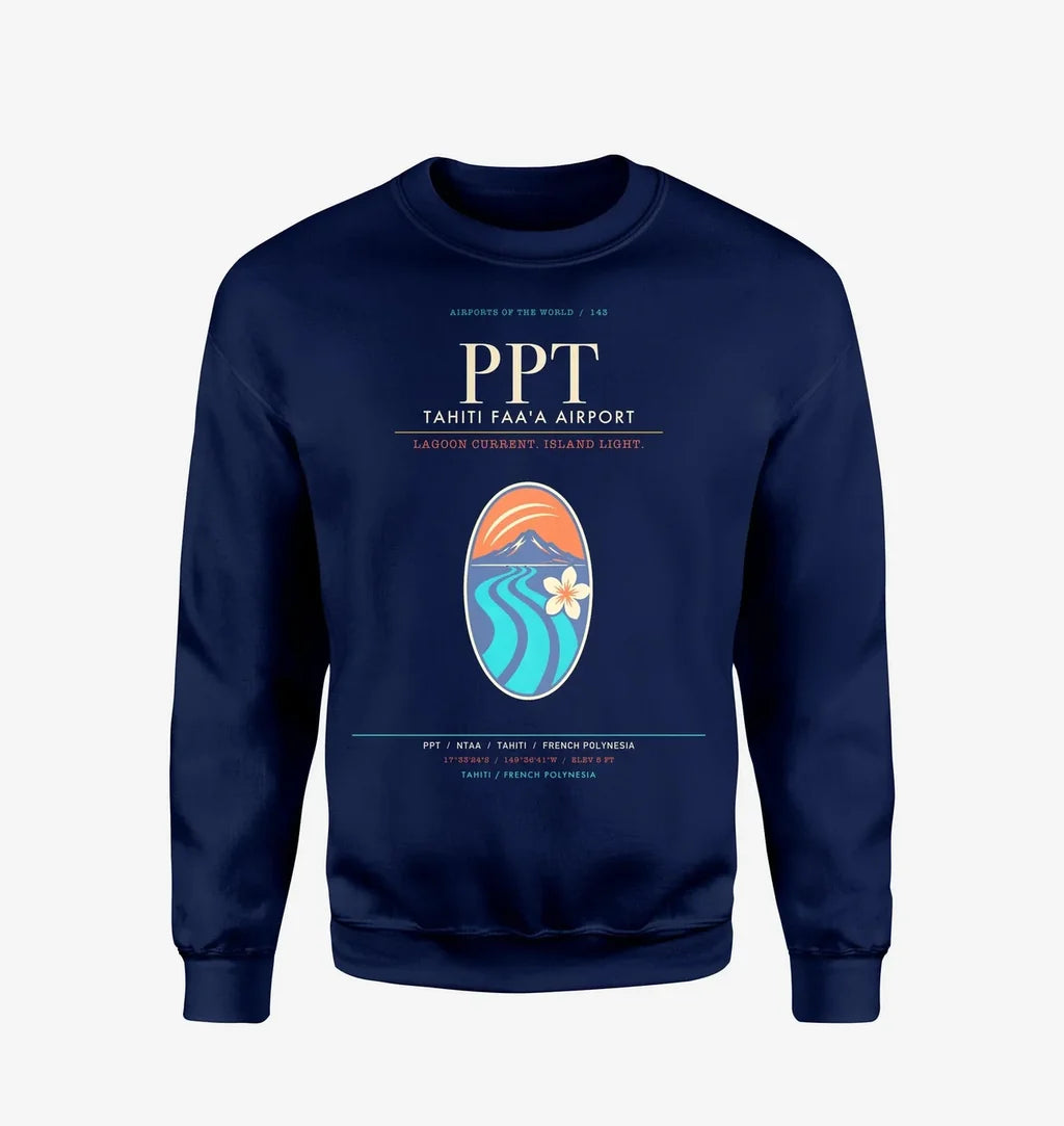 Tahiti Faa'a Airport PPT Sweatshirt - Navy Blue