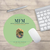 Thumbnail for Macau International Airport (MFM) design on light green round mouse pad