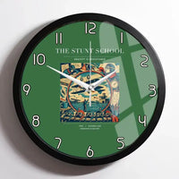 Thumbnail for VINTAGE G4044 - The Stunt School - Designed Wall Clocks design on green framed