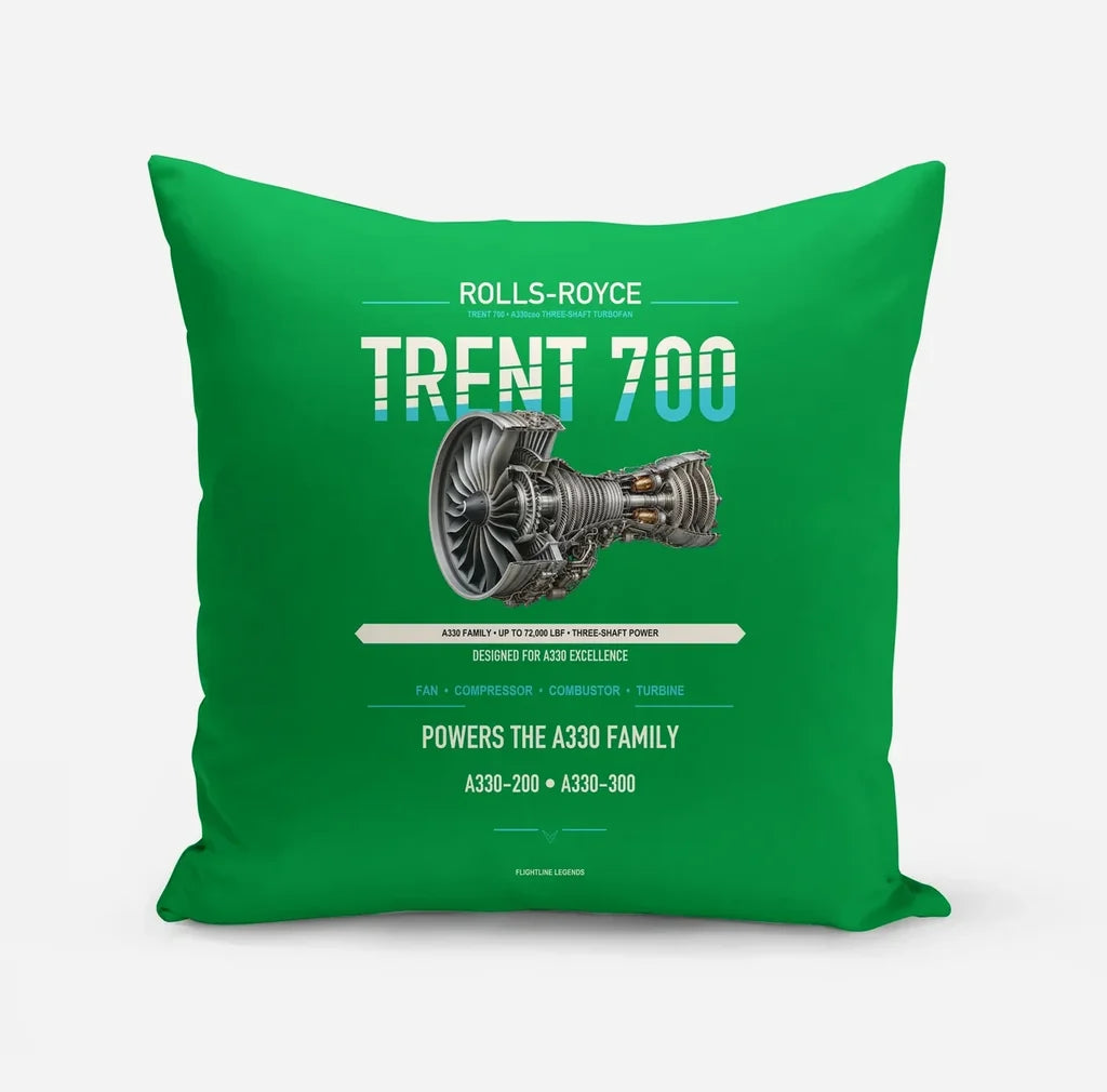 TRENT 700 design on green pillow