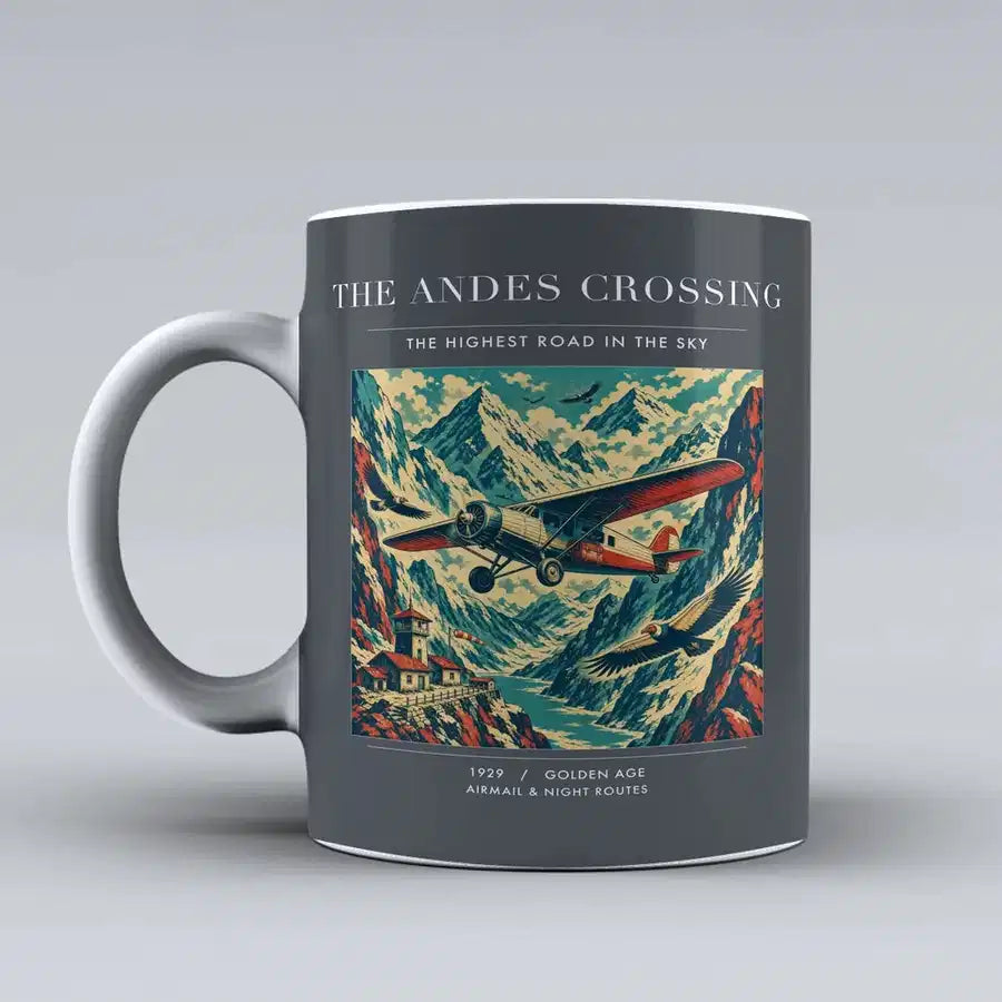 VINTAGE G4021 - The Andes Crossing - Ceramic Mug design on gray