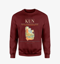 Thumbnail for Kaunas International Airport (KUN) design on wine red sweatshirt