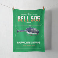 Thumbnail for Bell 505 design on green towel