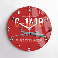 Thumbnail for C-141B Starlifter design on red no frame wall clock