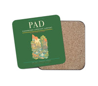 Thumbnail for Paderborn Lippstadt Airport (PAD) design on green 1 piece coaster
