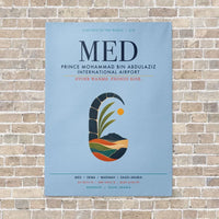Thumbnail for Prince Mohammad Bin Abdulaziz International Airport MED vertical canvas print - no frame - light blue background