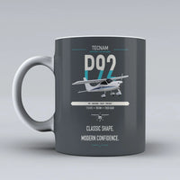 Thumbnail for Tecnam P92 Echo MkII design on gray ceramic mug, double-side print