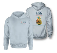Thumbnail for Lincoln Airport (LNK) design on light blue double-side hoodie
