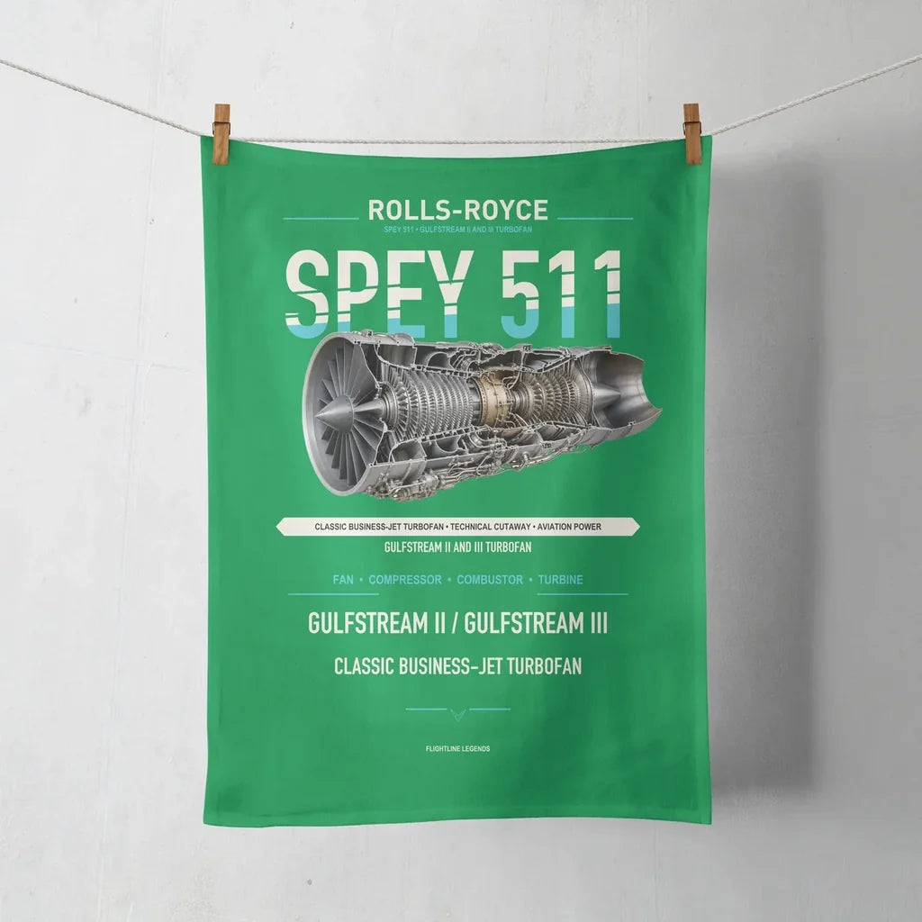 SPEY 511 design on green towel