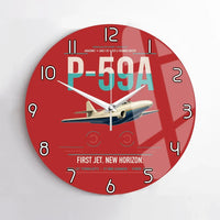 Thumbnail for P-59A Airacomet design on red no frame wall clock