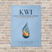 Thumbnail for Kuwait International Airport KWI vertical canvas print - no frame - light blue background