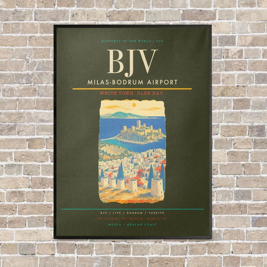 Milas-Bodrum Airport BJV - Canvas Framed - Green Army