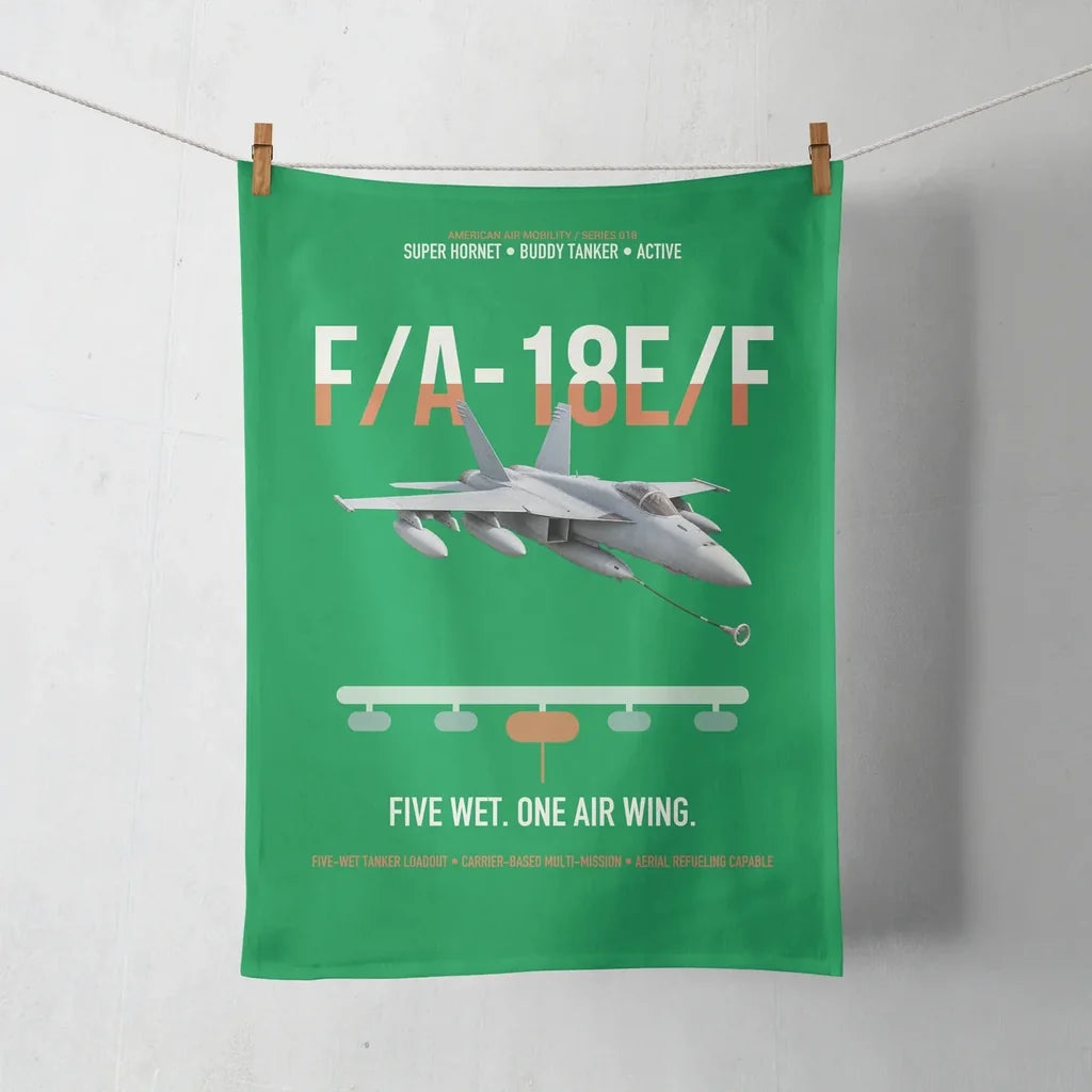 F A-18E F Buddy Tanker design on green towel