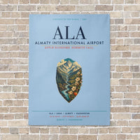 Thumbnail for Almaty International Airport ALA vertical canvas print - no frame - light blue background
