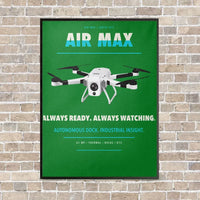 Thumbnail for Percepto Air Max vertical canvas print - framed - green background