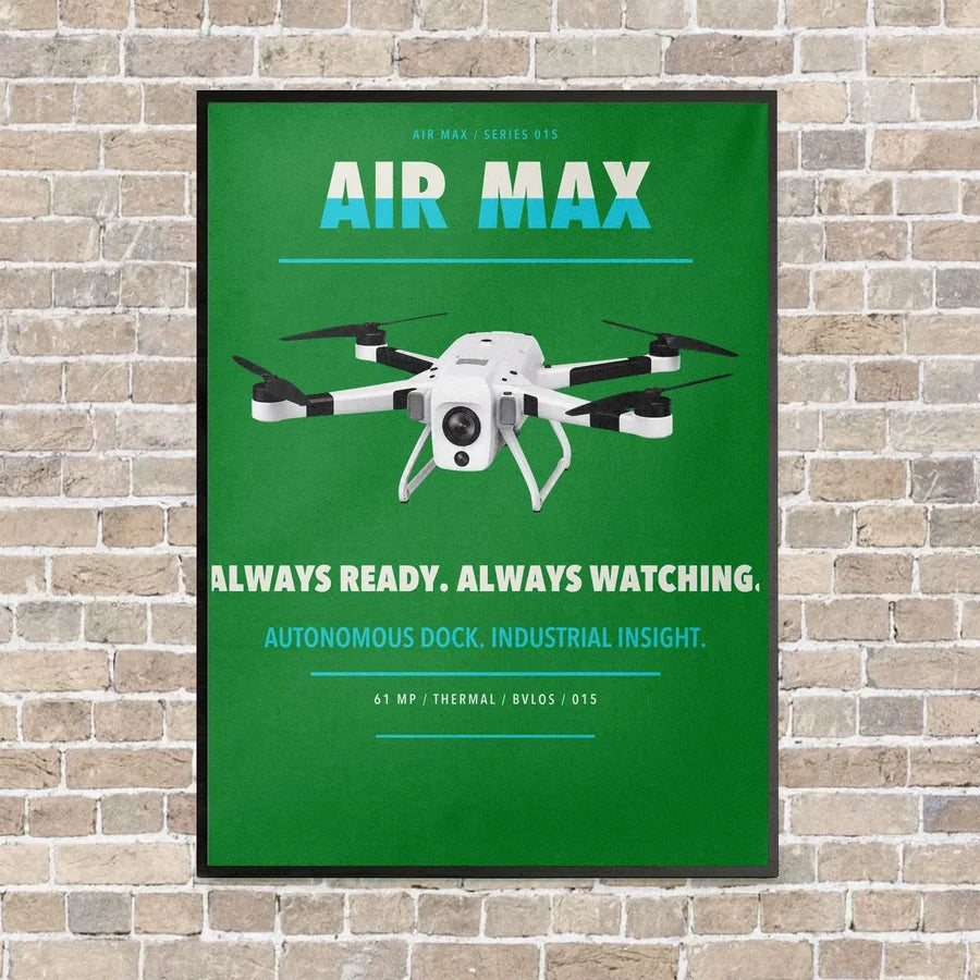 Percepto Air Max vertical canvas print - framed - green background