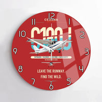 Thumbnail for Cessna 180J Skywagon design on red no frame wall clock