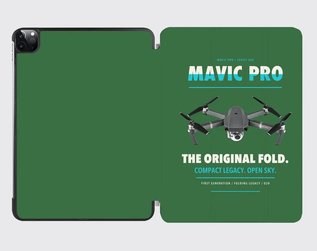 DJI Mavic Pro design on green ipad tablet case