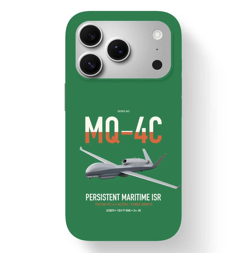 MQ-4C Triton IFC-4 design on green magsafe iphone case, for iPhone 17 Pro