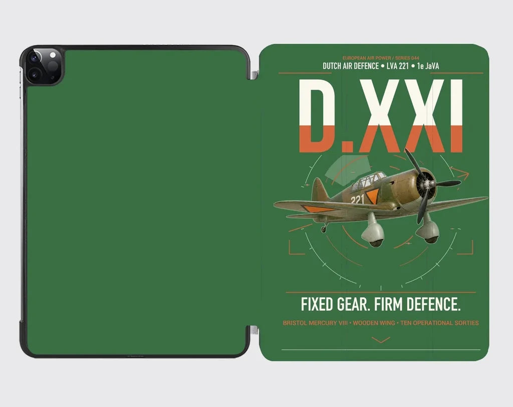 Fokker D.XXI — Dutch LVA aircraft 221 design on green ipad tablet case