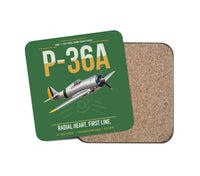 Thumbnail for P-36A Hawk design on green 1 piece coaster