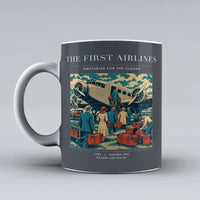 Thumbnail for VINTAGE G4048 - The First Airlines - Ceramic Mug design on gray