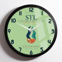 Thumbnail for St. Louis Lambert International Airport (STL) design on light green framed wall clock