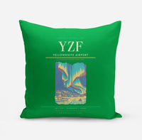 Thumbnail for Yellowknife Airport (YZF) design on green pillow