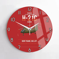 Thumbnail for Piasecki H-21C Shawnee design on red no frame wall clock