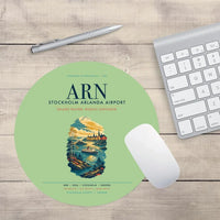 Thumbnail for Stockholm Arlanda Airport (ARN) design on light green round mouse pad