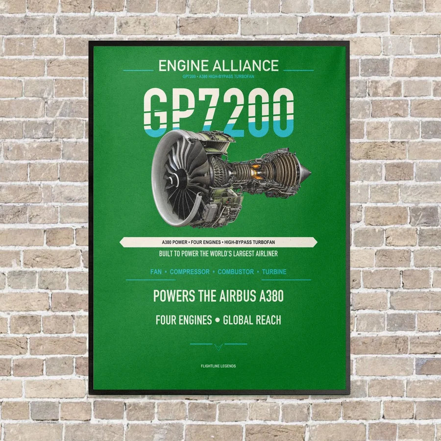 GP7200 vertical canvas print - framed - green background