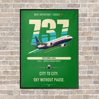 Thumbnail for Boeing 737 MAX 8 vertical canvas print - framed - green background