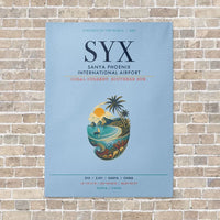 Thumbnail for Sanya Phoenix International Airport SYX vertical canvas print - no frame - light blue background