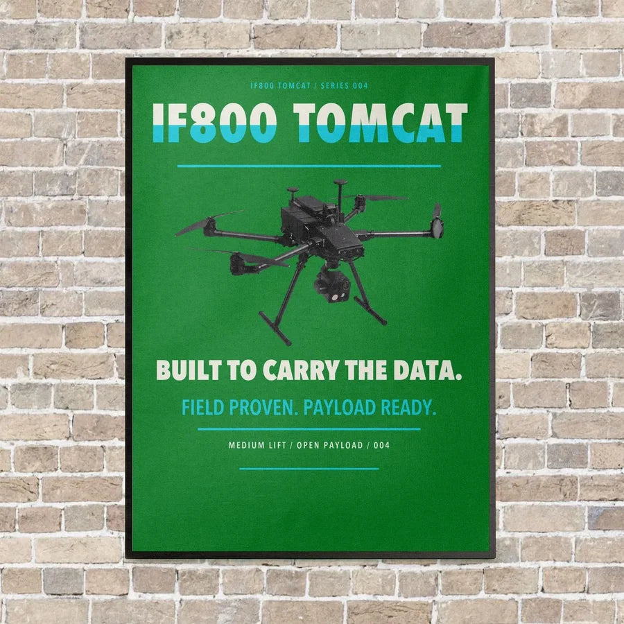 Inspired Flight IF800 Tomcat vertical canvas print - framed - green background