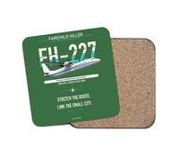 Thumbnail for Fairchild Hiller FH-227B design on green 1 piece coaster