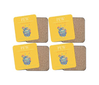 Thumbnail for Bacha Khan International Airport PEW Coaster 4-Pieces-Set - Yellow