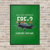 Thumbnail for F8F-2 Bearcat Climb First Fight Hard vertical canvas print - framed - green background