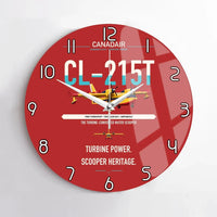 Thumbnail for Canadair CL-215T design on red no frame wall clock