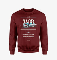 Thumbnail for Saab 340B design on wine red sweatshirt