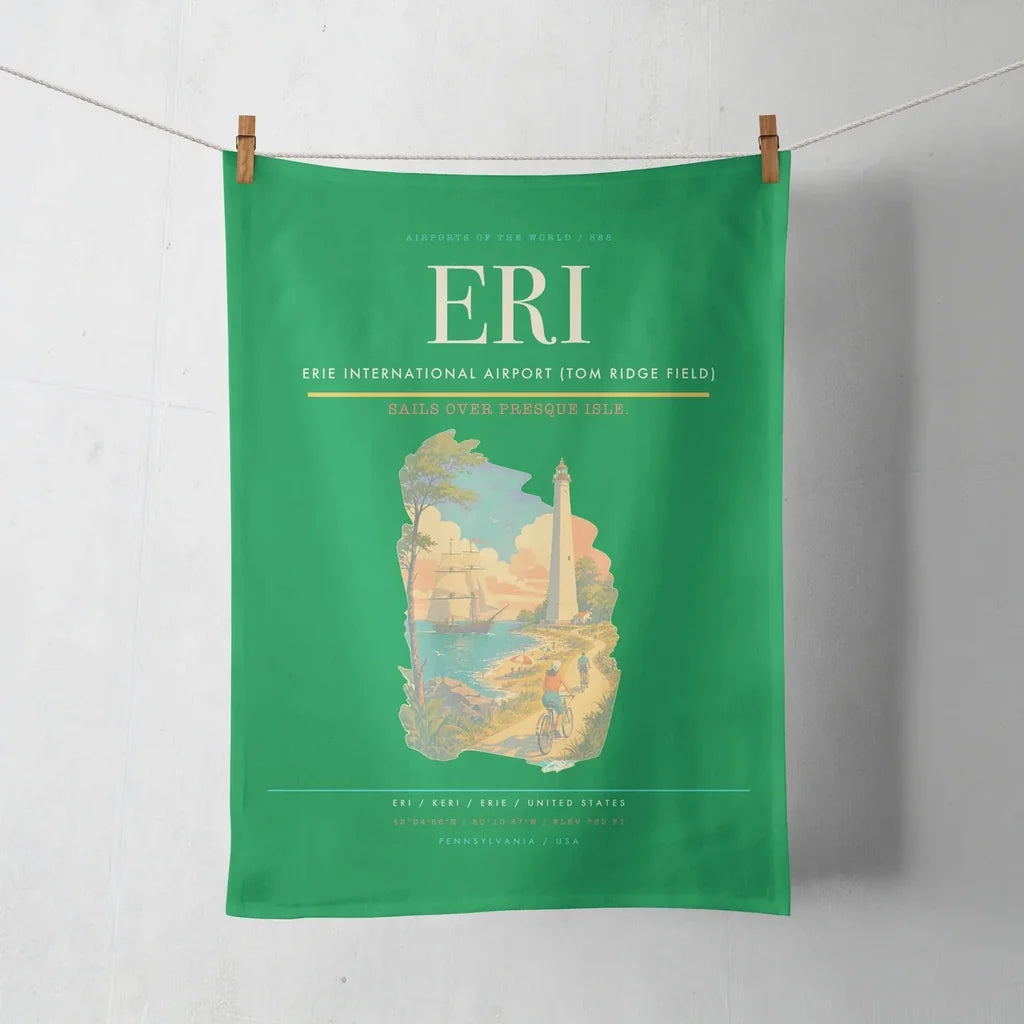 Erie International Airport (Tom Ridge Field) (ERI) design on green towel