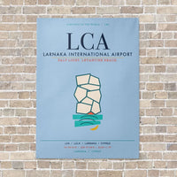 Thumbnail for Larnaka International Airport LCA vertical canvas print - no frame - light blue background