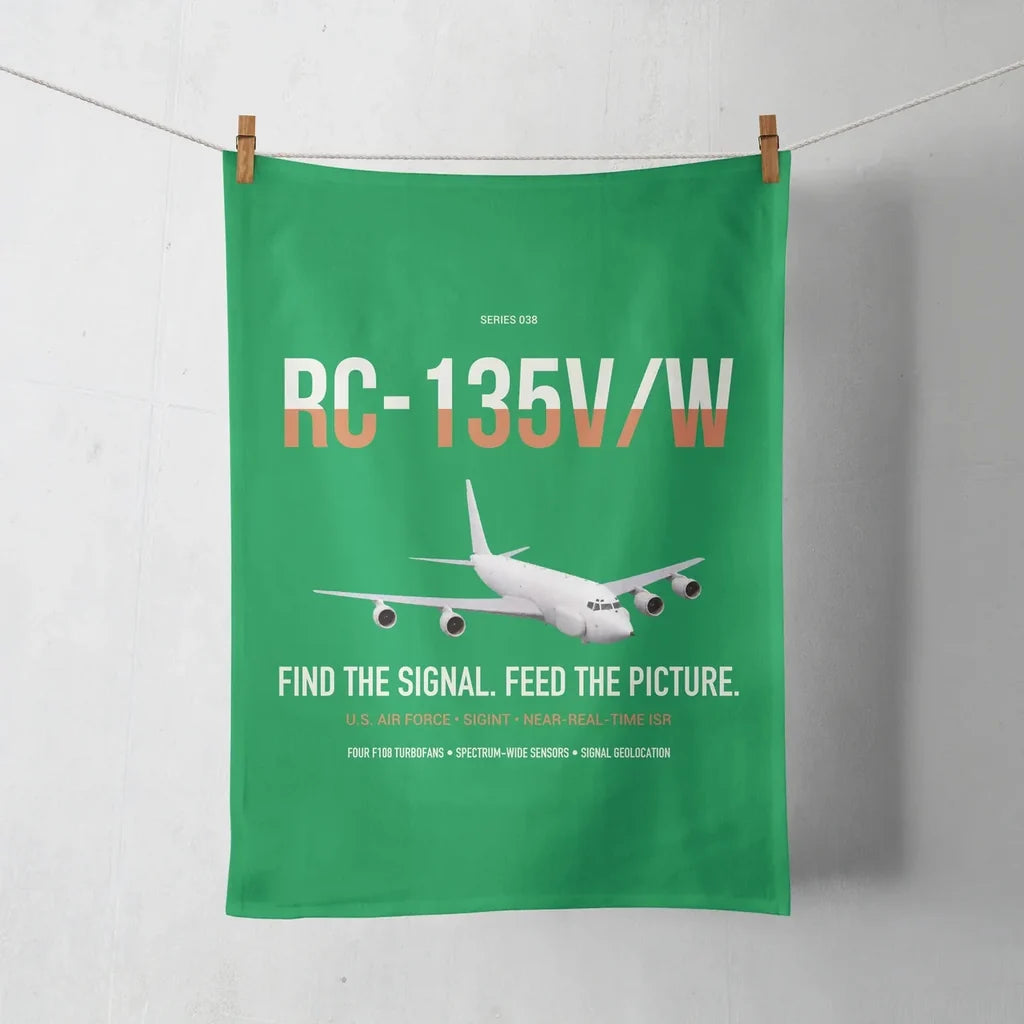 RC-135V W Rivet Joint design on green towel