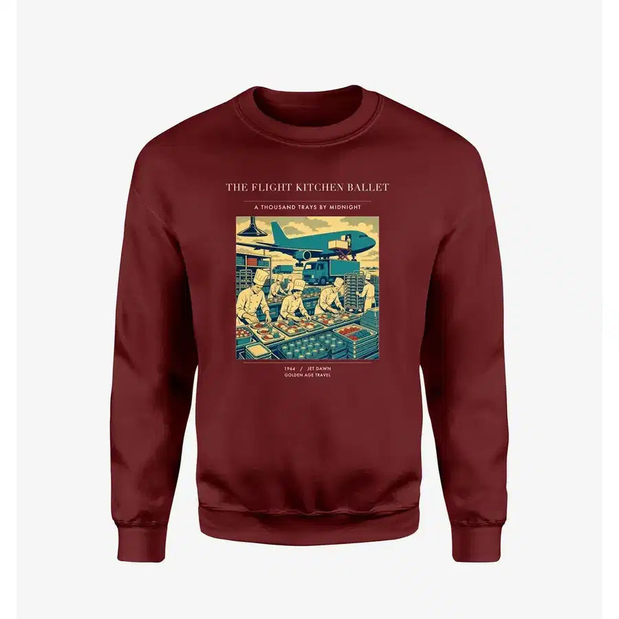 VINTAGE G4374 - The Flight Kitchen Ballet - Designed Sweatshirts design on winered