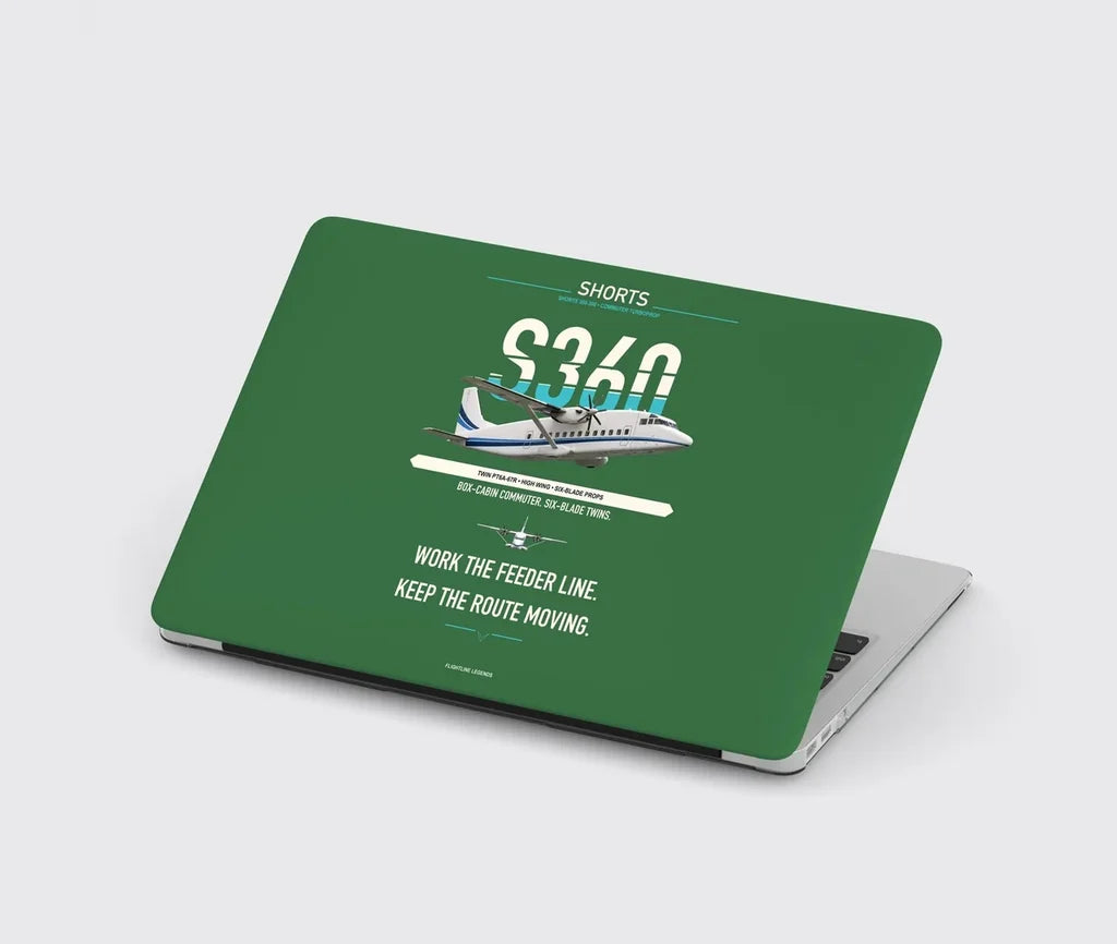 Shorts 360-300 design on green MacBook case