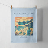 Thumbnail for VINTAGE G4443 - The Turtle Beach Patrol - Designed Towels design on lightblue