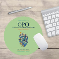 Thumbnail for Porto Francisco Sá Carneiro Airport (OPO) design on light green round mouse pad